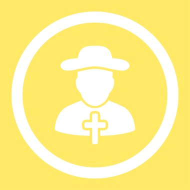 Rahip yuvarlak vektör simgesi