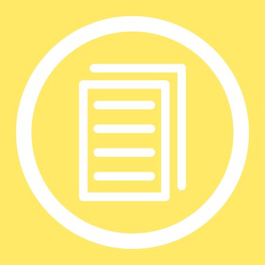 Kopya belge yuvarlak vektör simgesi