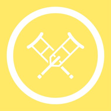 Koltuk değneği yuvarlak vektör simgesi