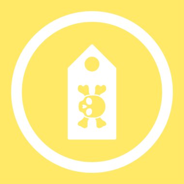 Ölüm etiket yuvarlak vektör simgesi