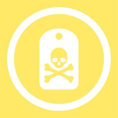 Ölüm etiket yuvarlak vektör simgesi