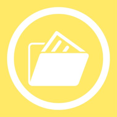 Belge klasörü yuvarlak vektör simgesi