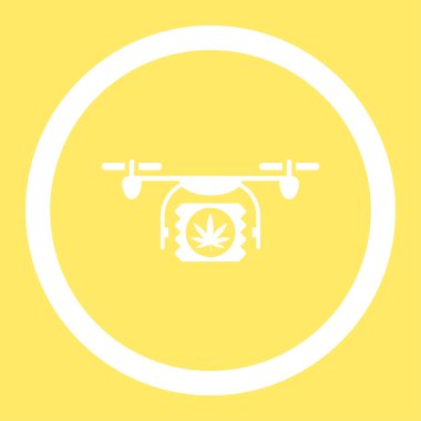 Uyuşturucu dron sevk irsaliyesi yuvarlak vektör simgesi