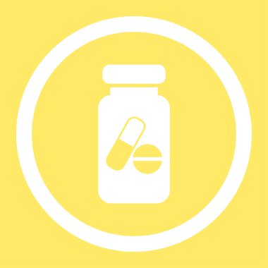 Uyuşturucu Phial yuvarlak vektör simgesi