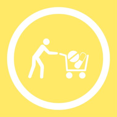 Alışveriş uyuşturucu vektör simge yuvarlak