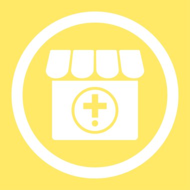 Eczane yuvarlak vektör simgesi