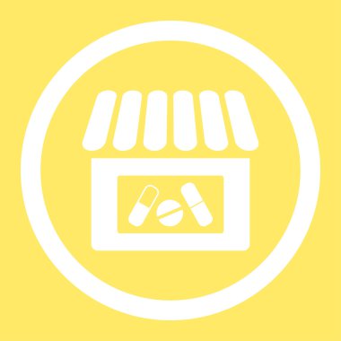 Eczane yuvarlak vektör simgesi