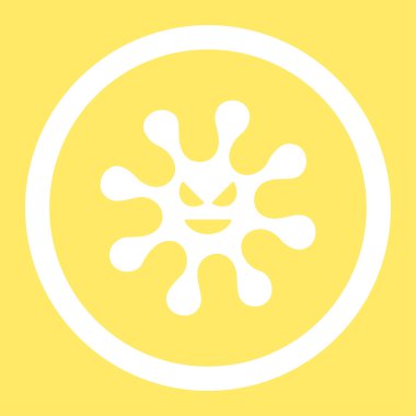 Kötü bakteri yuvarlak vektör simgesi