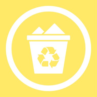 Tam geri dönüşüm kutusu yuvarlak vektör simgesi