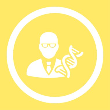 Genetik mühendisi yuvarlak vektör simgesi