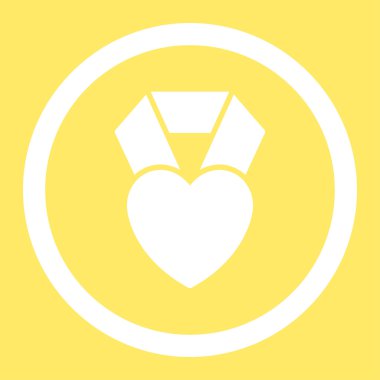 Kalp Ödülü yuvarlak vektör simgesi