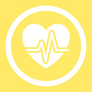 Kalp diyagramı yuvarlak vektör simgesi