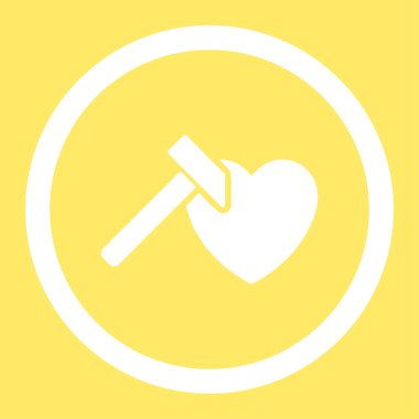 Kalp Hammer yuvarlak vektör simgesi