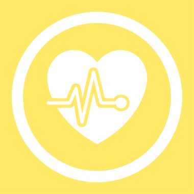 Kalp nabız yuvarlak vektör simgesi