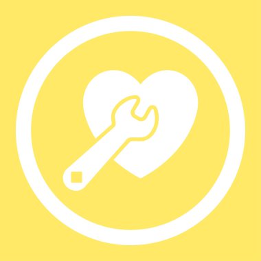 Kalp onarım yuvarlak vektör simgesi