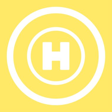 Helikopter iniş yuvarlak vektör simgesi