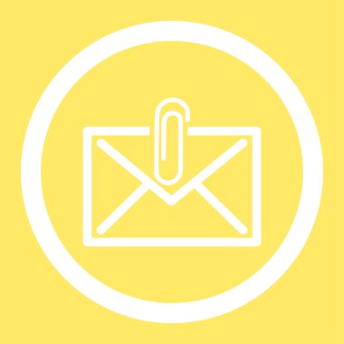 Posta eki yuvarlak vektör simgesi