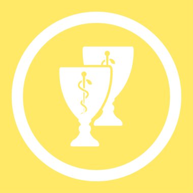 Tıbbi bardak yuvarlak vektör simgesi