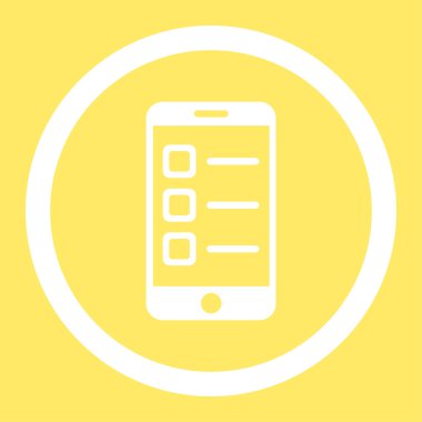 Mobil listesi yuvarlak vektör simgesi