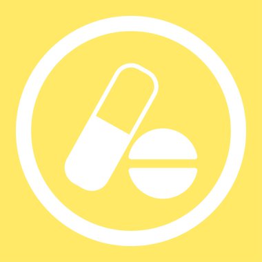 İlaç yuvarlak vektör simgesi