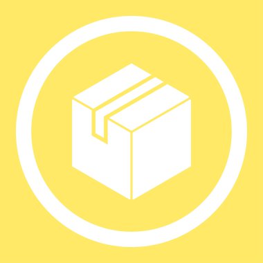 Paket yuvarlak vektör simgesi