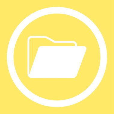 Açık klasör yuvarlak vektör simgesi