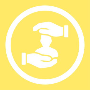 Hasta sigorta yuvarlak vektör simgesi