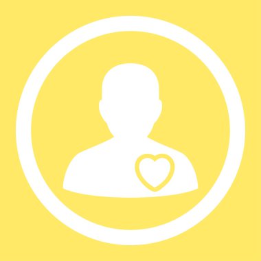 Hasta kalp yuvarlak vektör simgesi