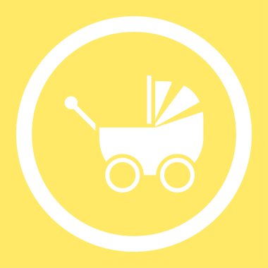 Çocuk arabası yuvarlak vektör simgesi