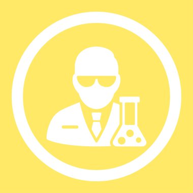 Bilim adamı yuvarlak vektör simgesi