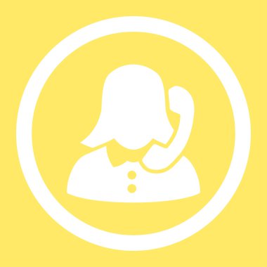 Resepsiyonist yuvarlak vektör simgesi