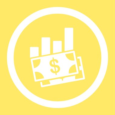 Satış çubuk grafiği yuvarlak vektör simgesi