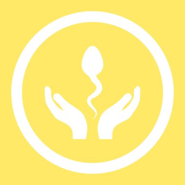 Sperm bakım yuvarlak vektör simgesi