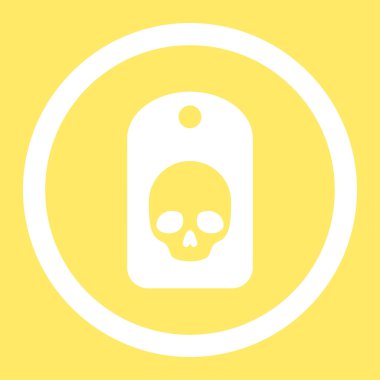 Kafatası etiket yuvarlak vektör simgesi