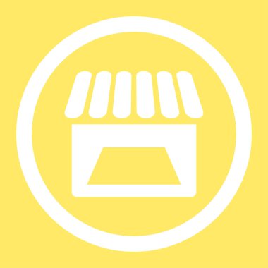 Mağaza yuvarlak vektör simgesi