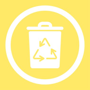 Çöp tenekesi yuvarlak vektör simgesine