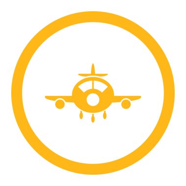 Uçak yuvarlak vektör simgesi