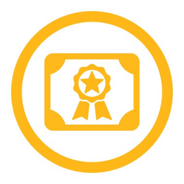 Ödülü Diploma yuvarlak vektör simgesi