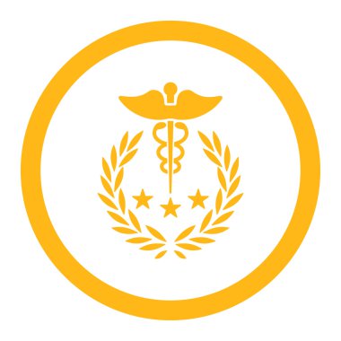 Caduceus Logo yuvarlak vektör simge