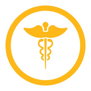 Caduceus yuvarlak vektör simgesi