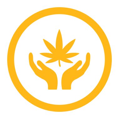 Esrar bakım yuvarlak vektör simgesi