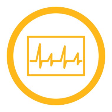 Kardiyogram yuvarlak vektör simgesi