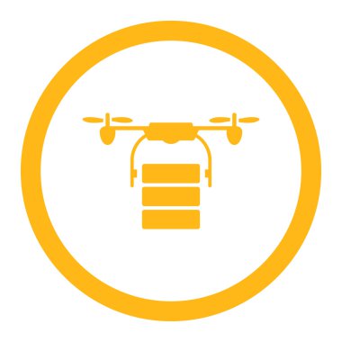 Kargo uçağı yuvarlak vektör simgesi