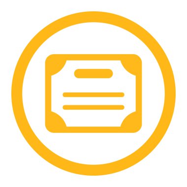 Sertifika yuvarlak vektör simgesi