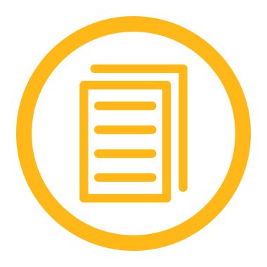 Kopya belge yuvarlak vektör simgesi