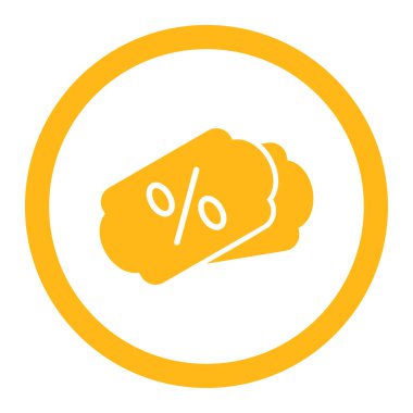 İndirim kuponları yuvarlak vektör simgesi