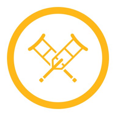 Koltuk değneği yuvarlak vektör simgesi