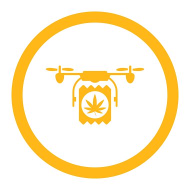 Uyuşturucu uçağı teslim yuvarlak vektör simgesi