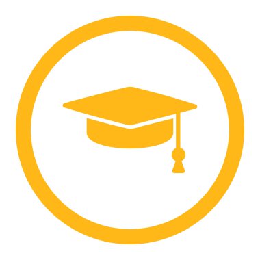 Mezuniyet Cap yuvarlak vektör simgesi