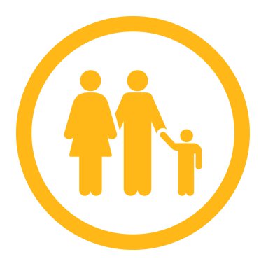Aile yuvarlak vektör simgesi